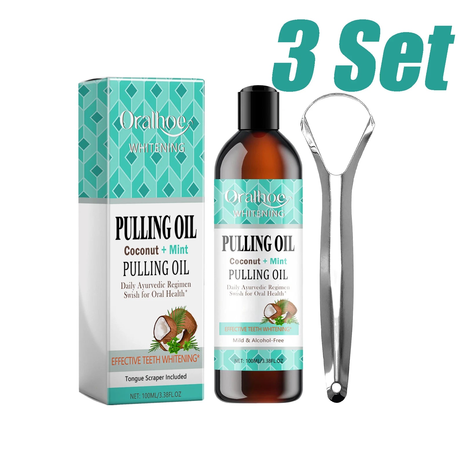 LumiDent Coconut Mint Oil Pulling Mouthwash Kit