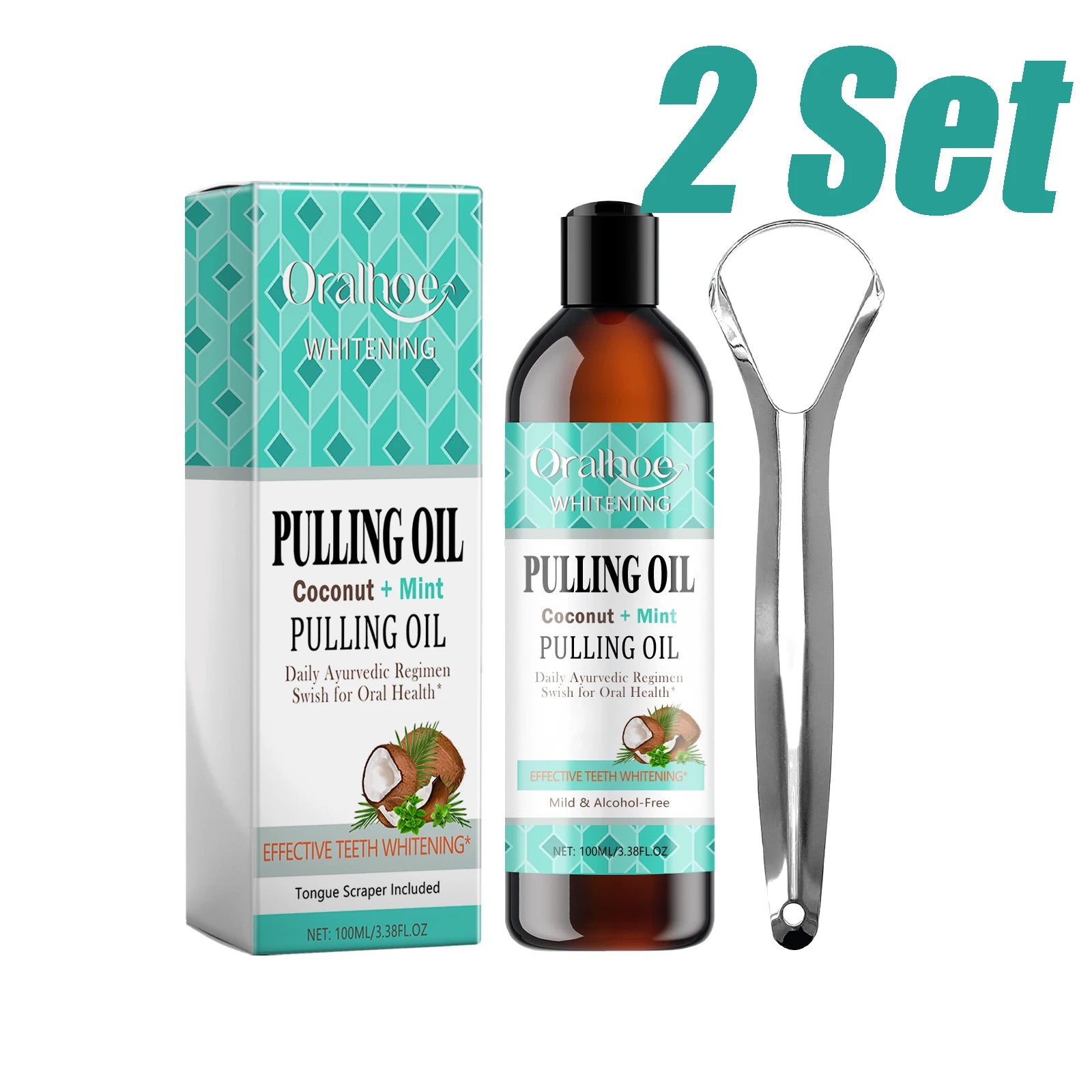 LumiDent Coconut Mint Oil Pulling Mouthwash Kit