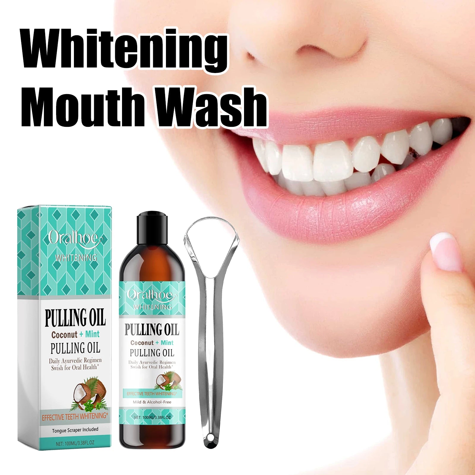 LumiDent Coconut Mint Oil Pulling Mouthwash Kit