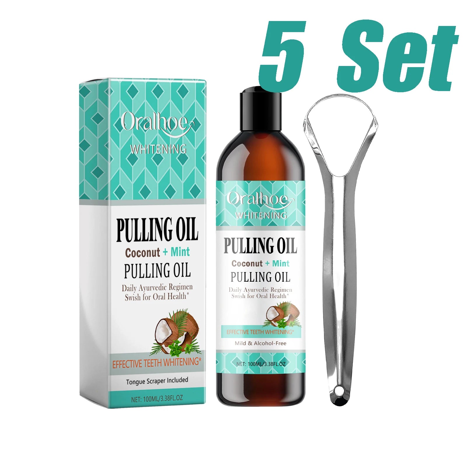LumiDent Coconut Mint Oil Pulling Mouthwash Kit