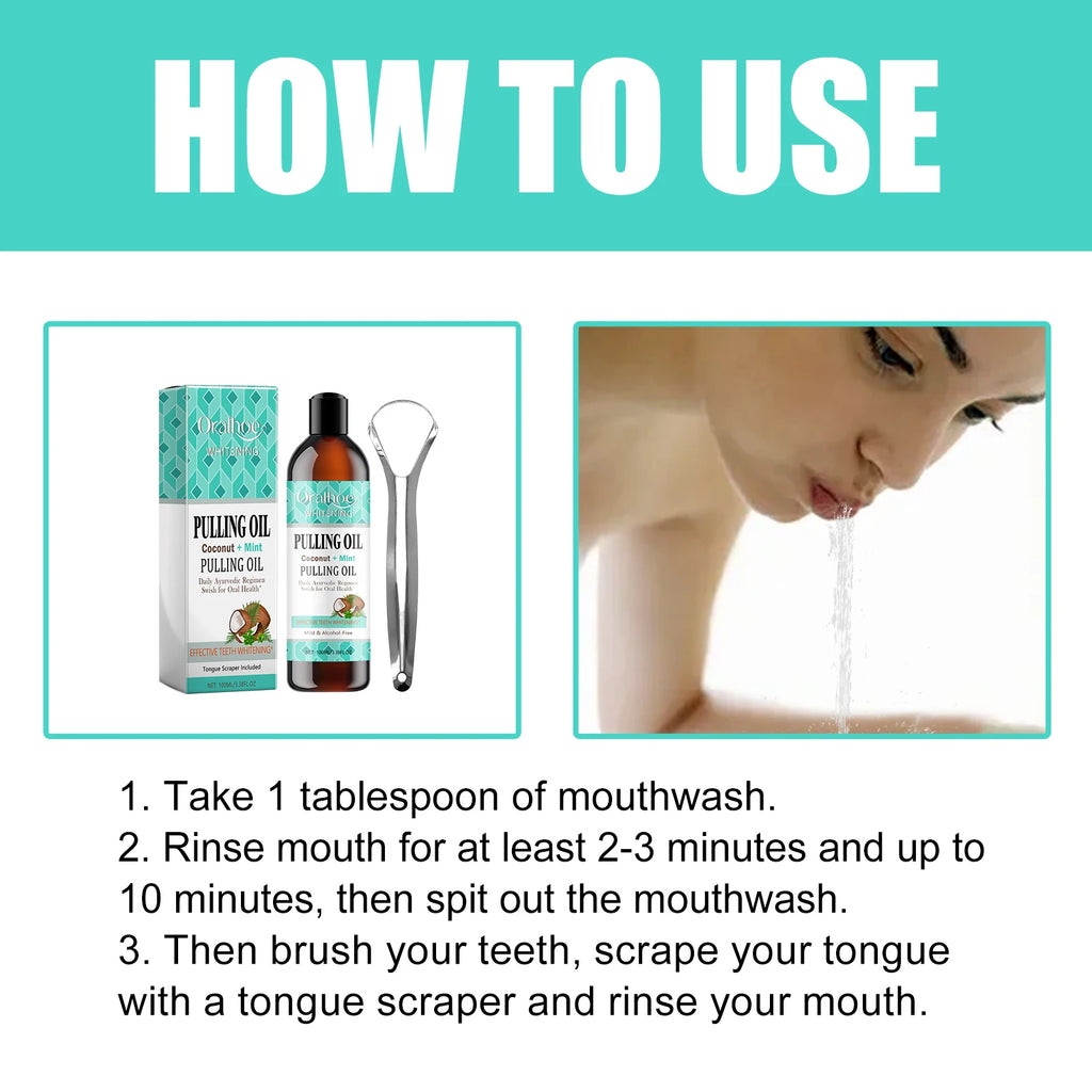 LumiDent Coconut Mint Oil Pulling Mouthwash Kit